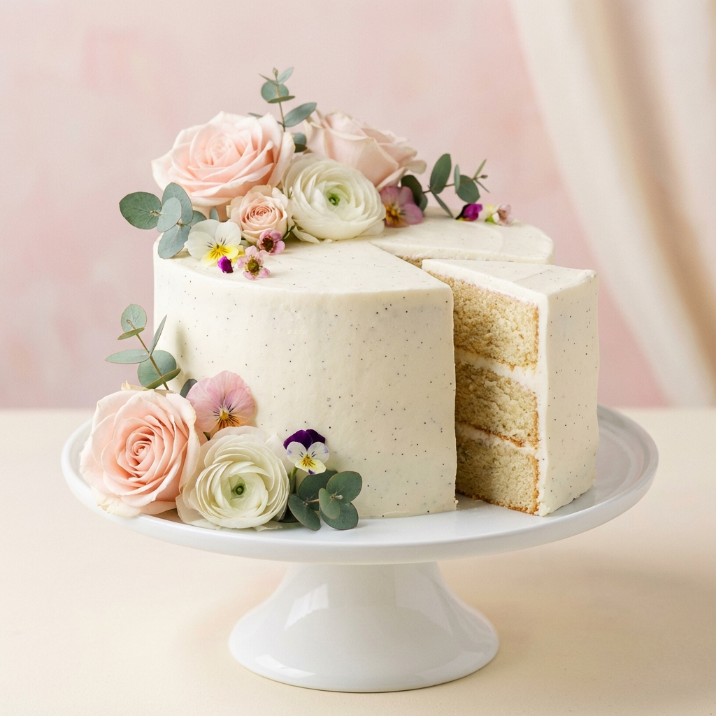 Eggless Vanilla Cake